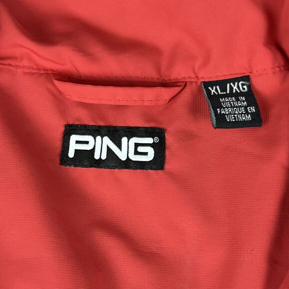 Ping Jacket Mens XL Red 1/4 Zip Mesh Lined Windbreaker Lightweight Pullover - Picture 3 of 9